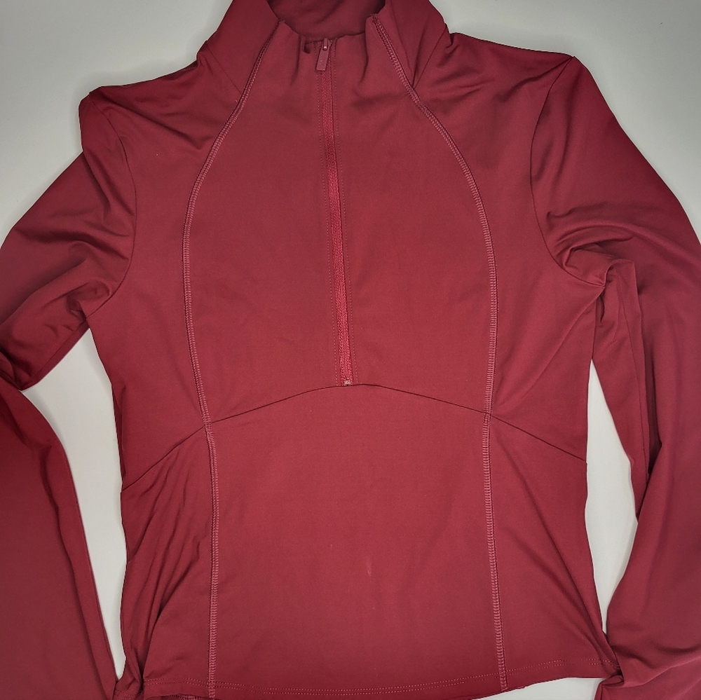 PINK Victoria's Secret Quarter-Zip Pullover Burgundy Color NWT